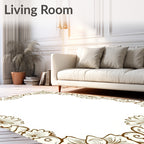 Antique Floral Scroll Border Rug
