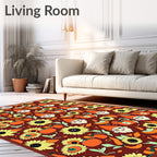 Whimsical Gnomes Sunflowers Pumpkins Abound Rug