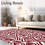 Crimson Ancestral Maze Figures Rug