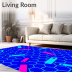 Electric Blue Hexagonal Confetti Rug