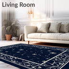 Navy Constellation Celestial Mandala Rug