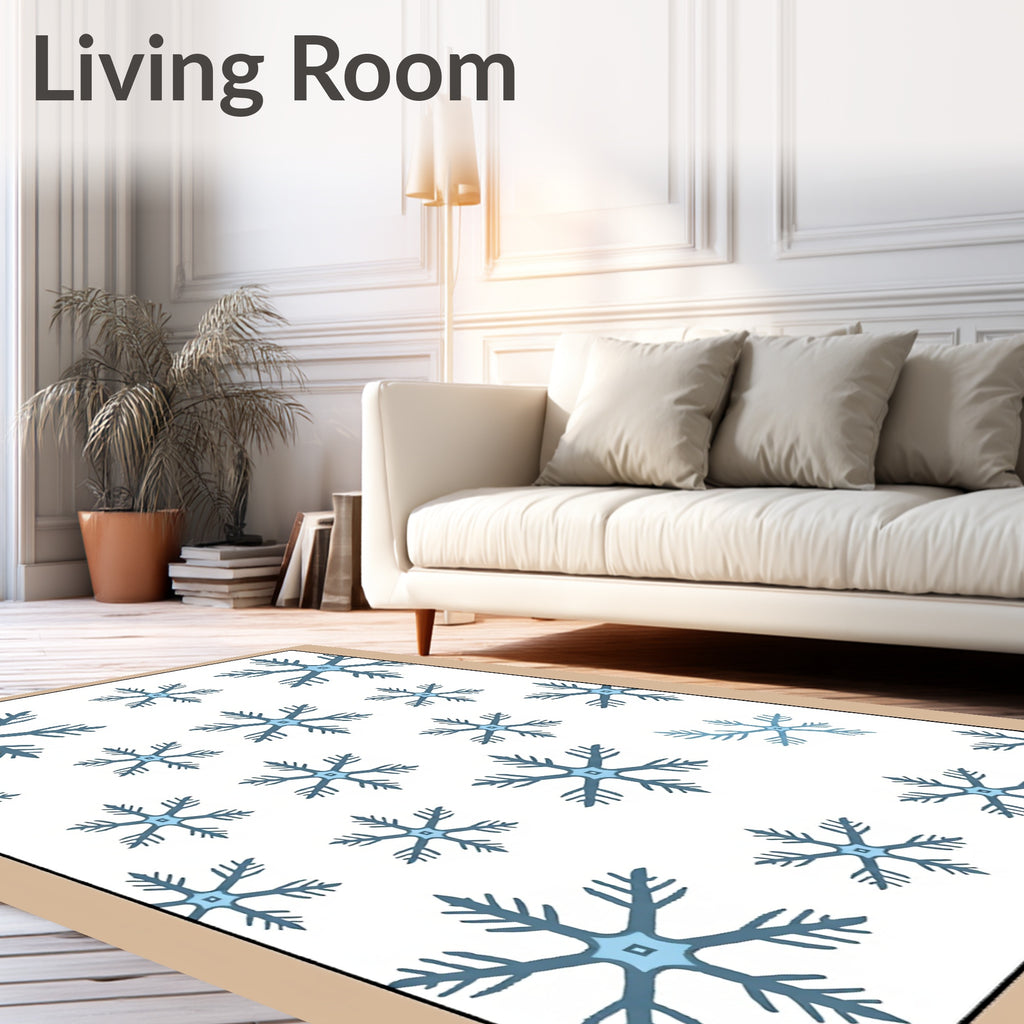 Winter Blue Snowflake Scatter Rug