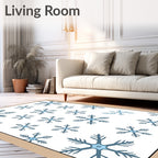 Winter Blue Snowflake Scatter Rug