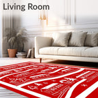 Vintage Red Streetcar Holiday Collection Rug