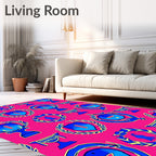 Blue Trophies And Laurel Wreaths Composition Rug