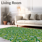 Emerald White Floral Starburst Rug