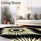 Black Gold Sunburst Medallion Rug