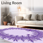 Purple Butterfly Leaf Mandala Rug