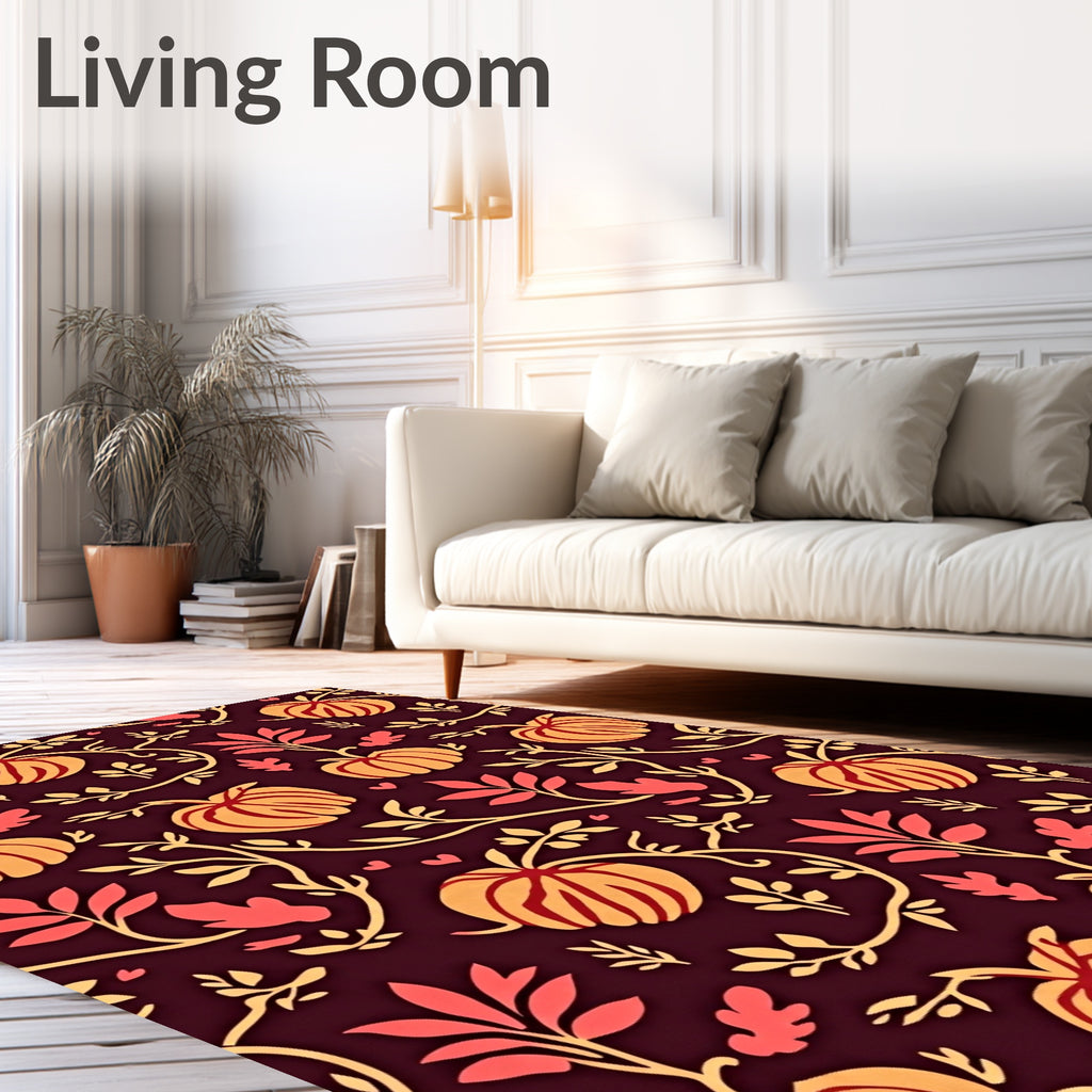 Autumnal Pumpkin Vine Garden Rug