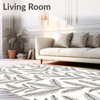 Brown Feathered Branch Botanical Rug