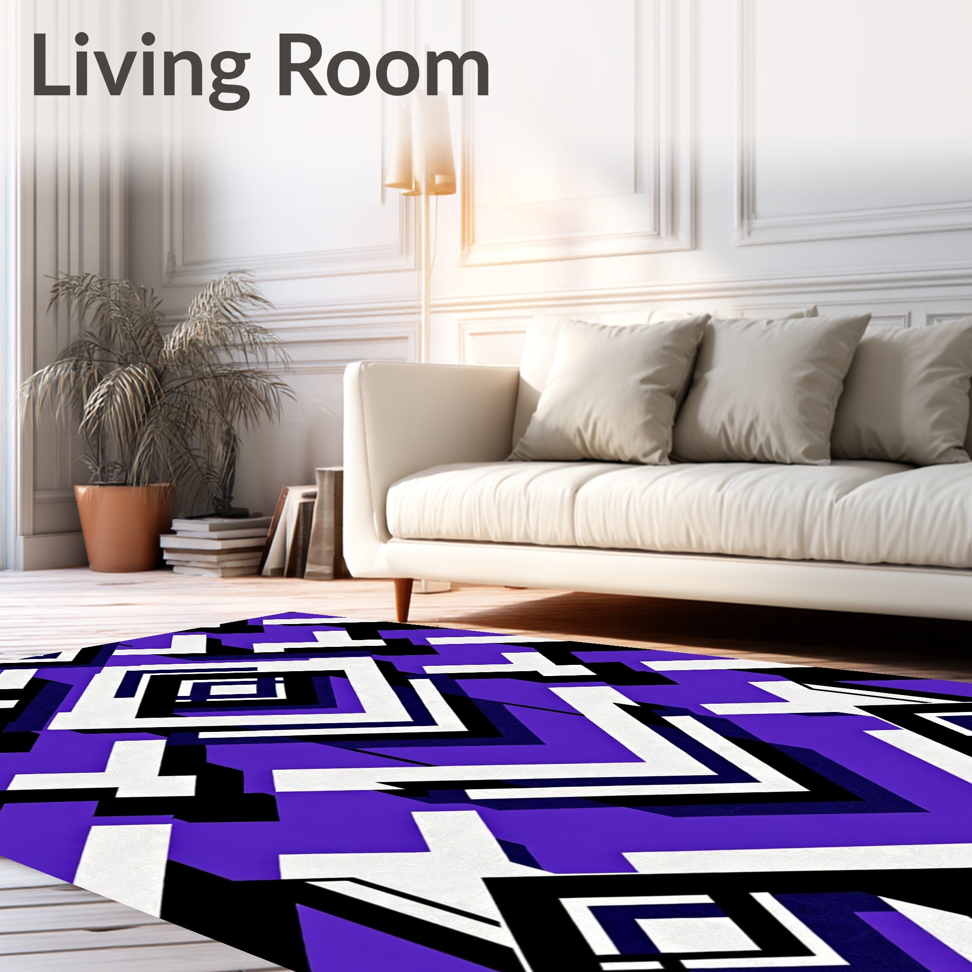 Bold Geometric Diamond Rhombus Rug