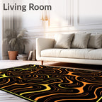 Lava Flow Abstract Swirl Rug