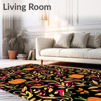 Autumn Pumpkin Floral Swirl Rug
