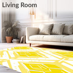 Golden Geometric Diamond Arch Rug