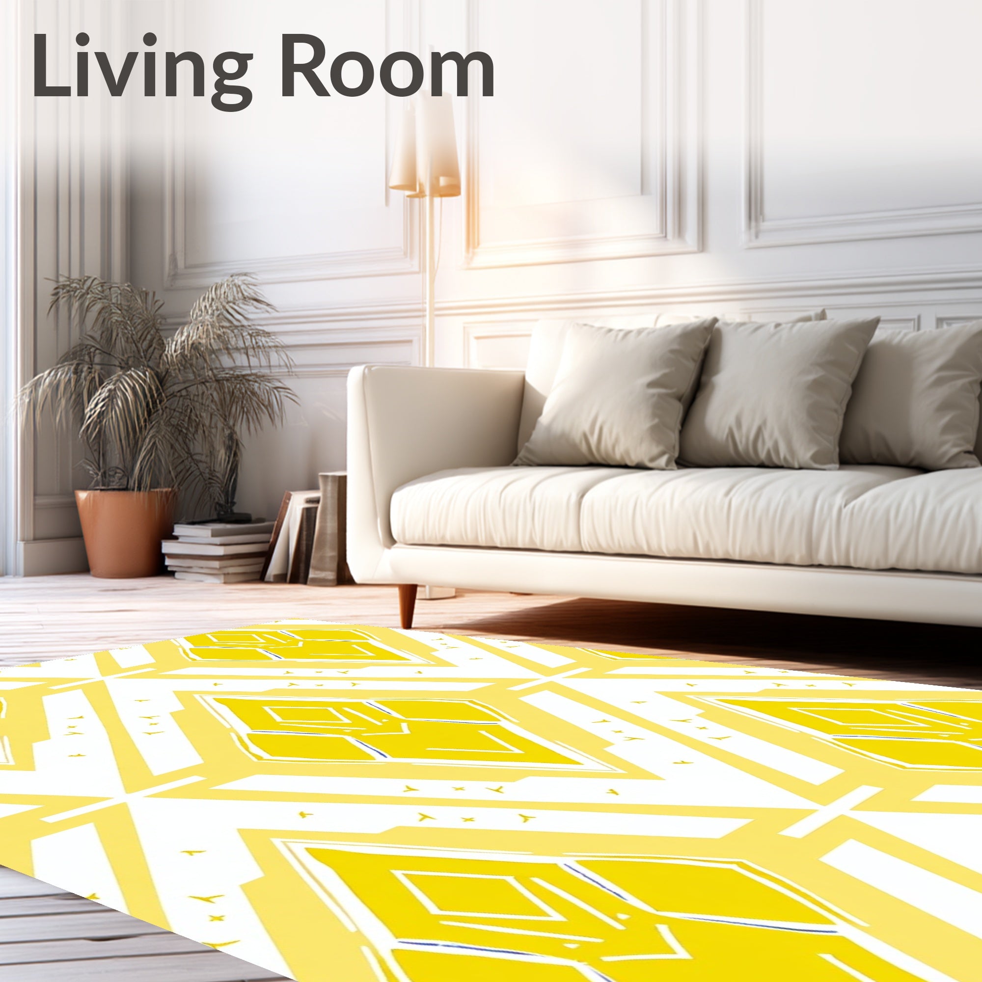 Golden Geometric Diamond Arch Rug