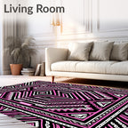 Bold Pink Geometric Tribal Medallion Rug