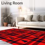 Rustic Red Buffalo Plaid Christmas Tree Rug