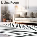 Abstract Black Gray Diagonal Strokes Rug