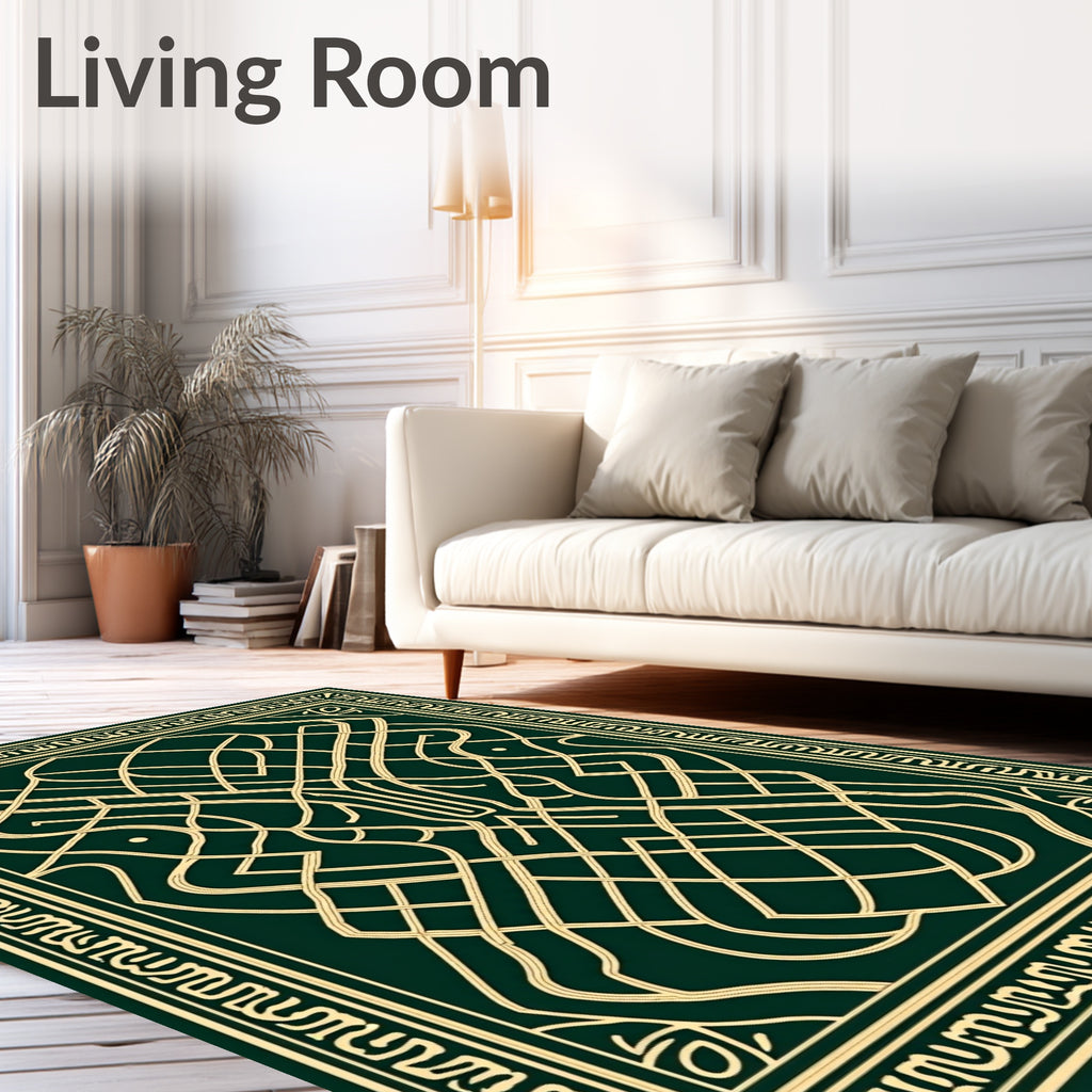 Celtic Knot Emerald Gold Intertwined Rug