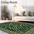 Celtic Knot Emerald Gold Intertwined Rug