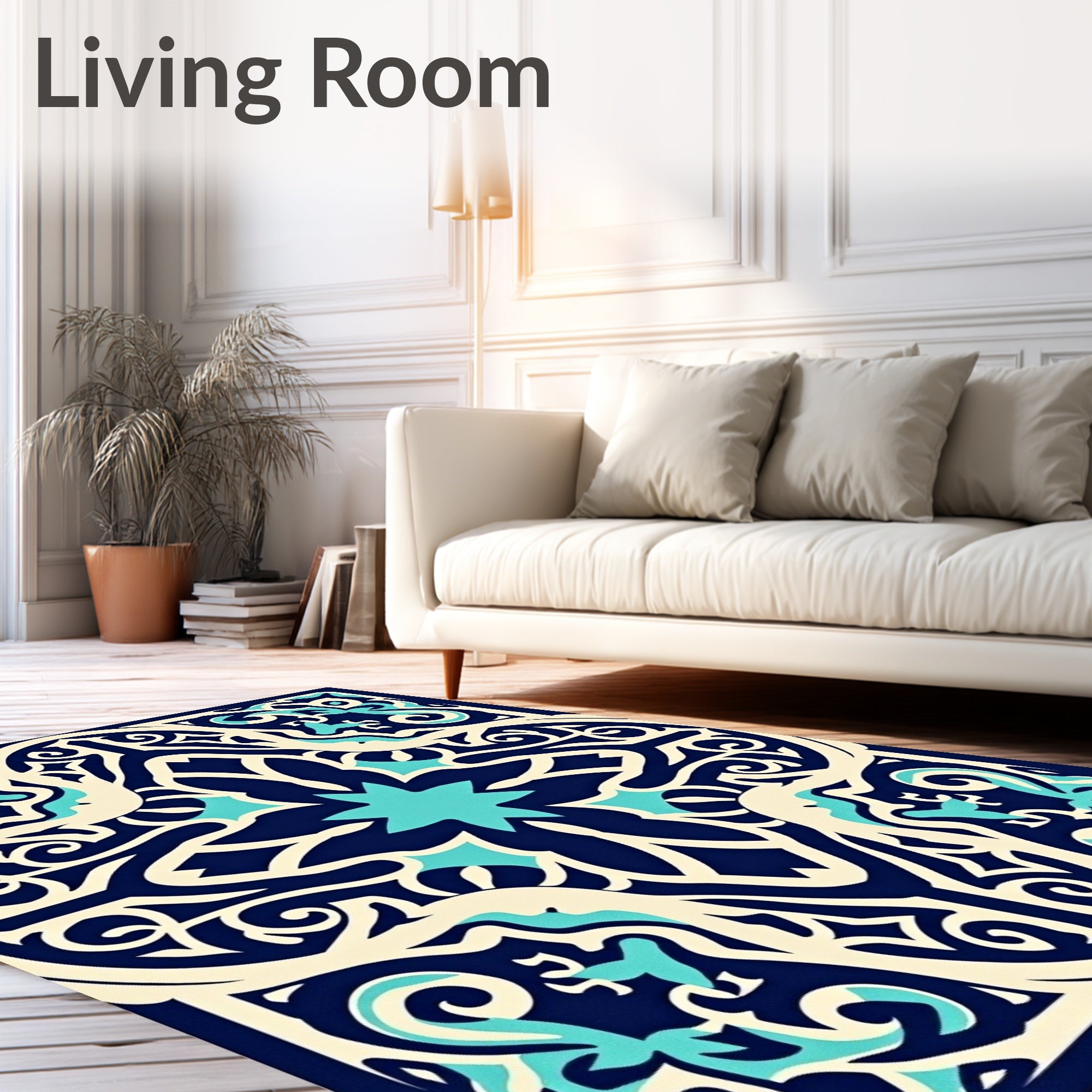 Navajo Blue Medallion Arabesque Rug