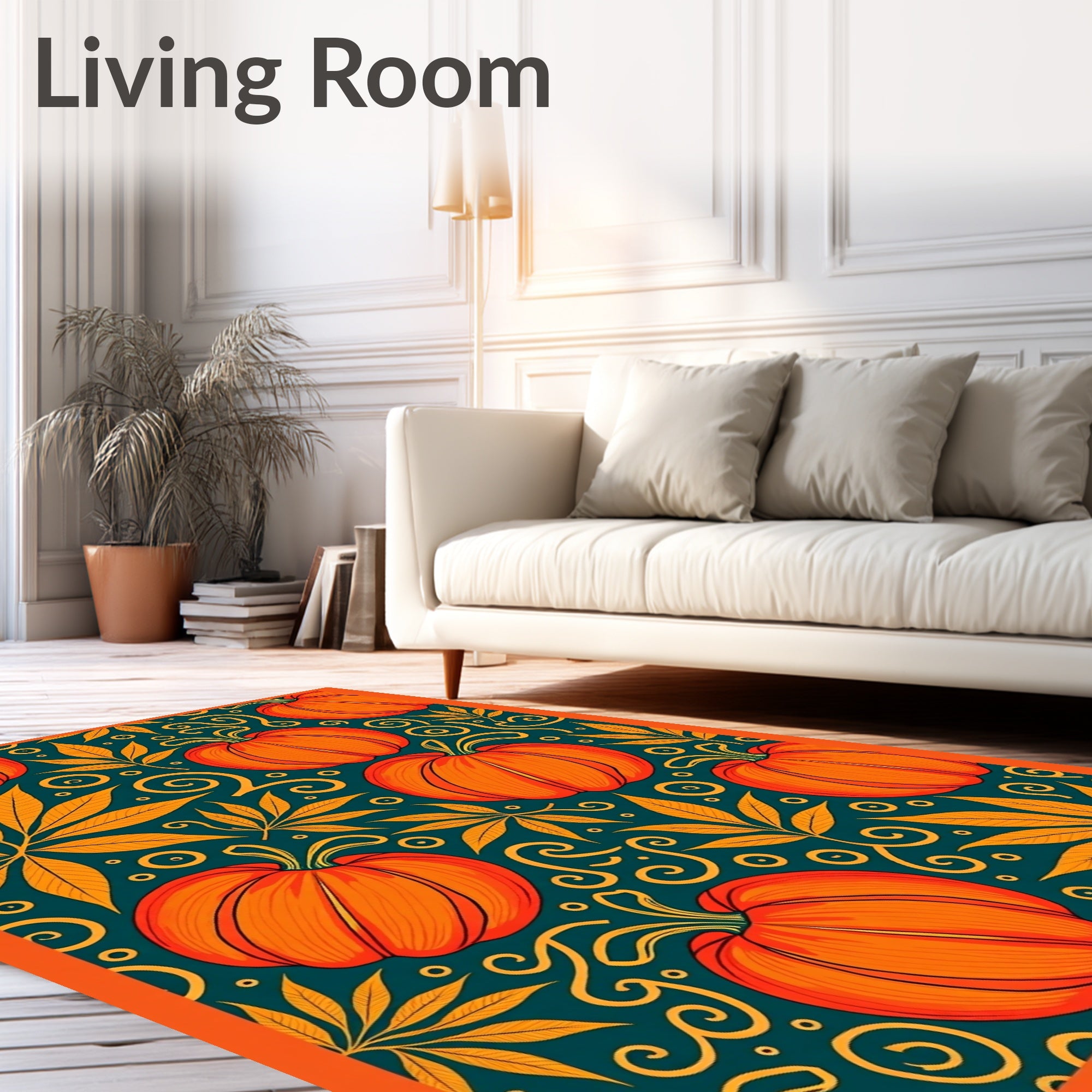 Autumn Harvest Pumpkin Vine Medley Rug
