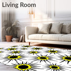 Radiant Yellow Sunburst Repeating Rug