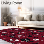 Crimson Organic Abstract Forms Rug