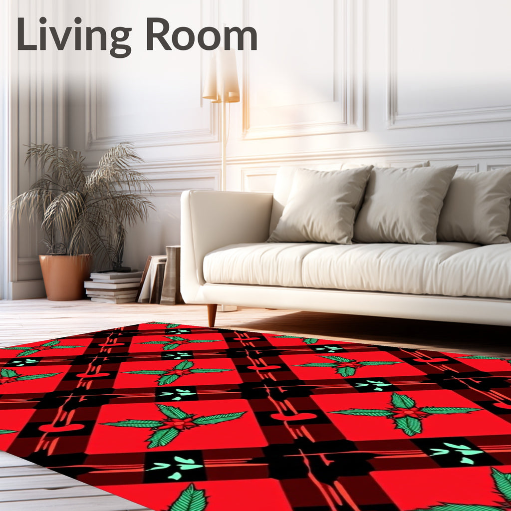 Red Black Plaid Holly Accent Rug