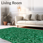 Emerald Green Floral Swirls Rug