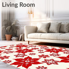 Bold Red Floral Arrangement SeamlessRug Rug
