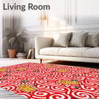 Festive Gingerbread Man Holly Whimsical Rug
