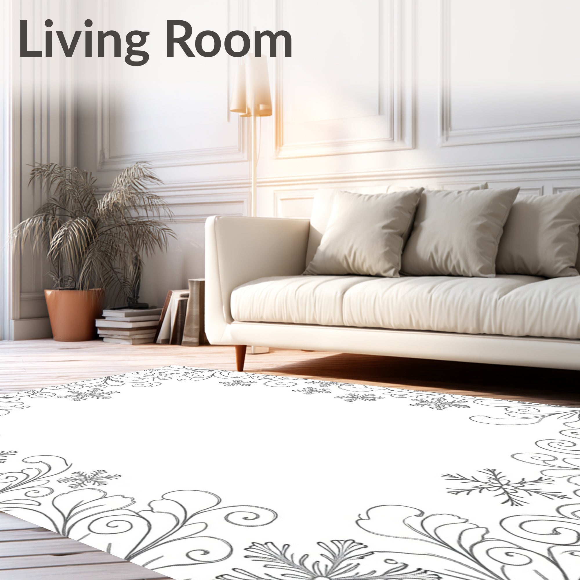 Winter Swirl Snowflake Garland Rug
