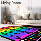 Rainbow Bold Alphabet Dot Rug
