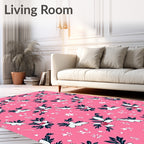 Pink Blossoms with Birds and Stars Rug