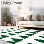 Deep Forest Evergreen Tree Repeating Rug