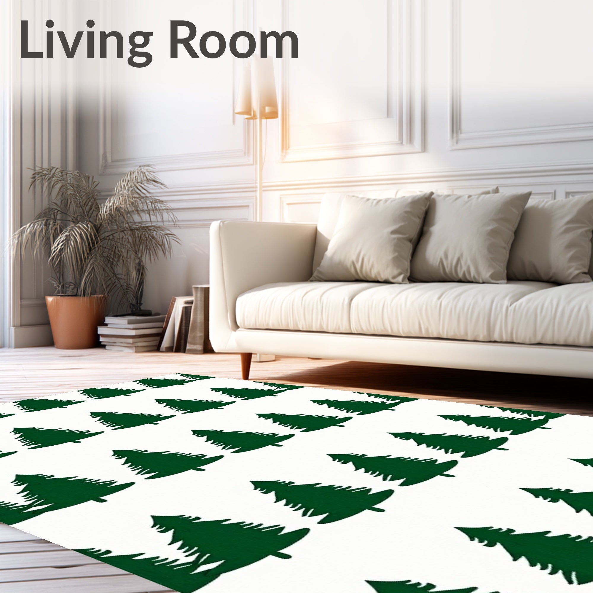 Deep Forest Evergreen Tree Repeating Rug