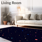 Cosmic Multicolored Starry Night Rug