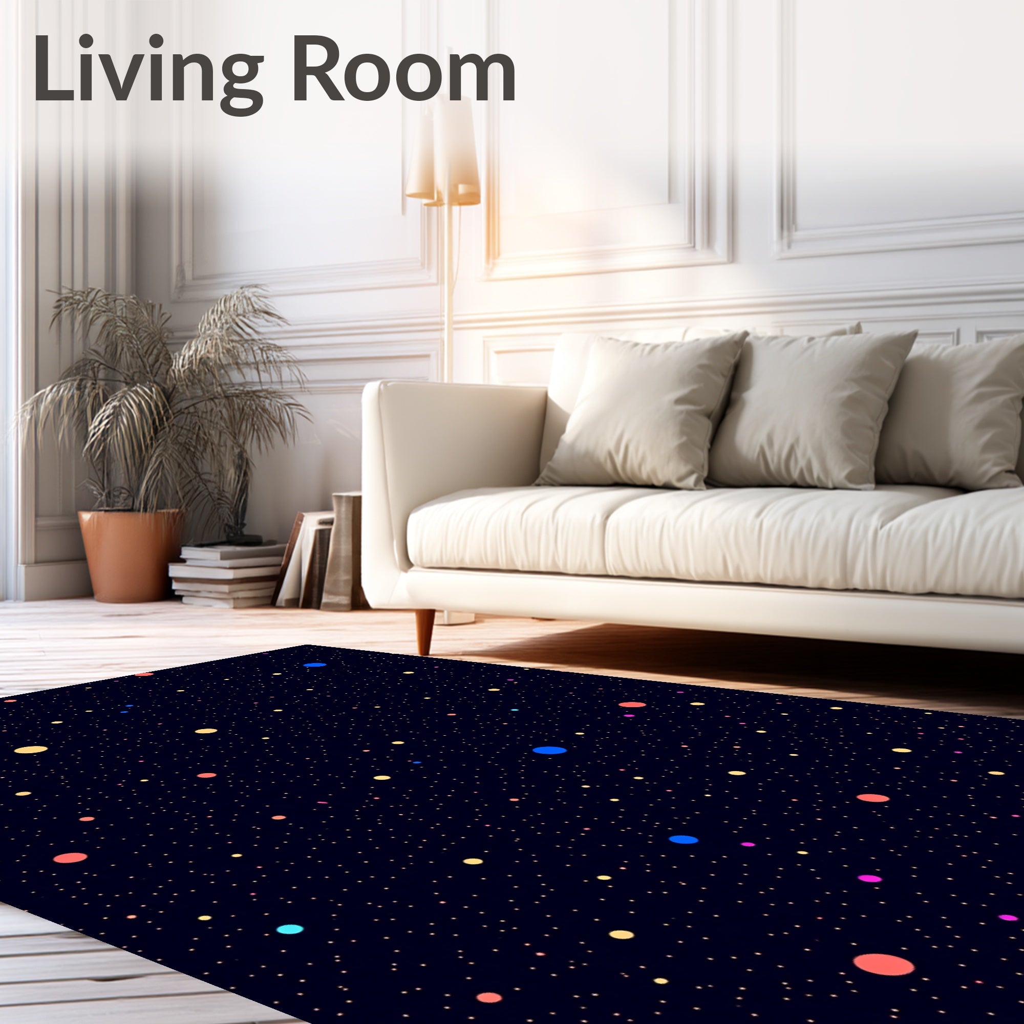 Cosmic Multicolored Starry Night Rug