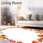 Folk Art Floral Butterfly Red Orange Rug