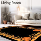 Autumn Orange Pumpkin Vine Border Rug