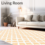 Cream White Lattice Detail Rug