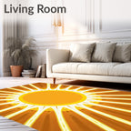Golden Sunburst Ray Arrangement Rug