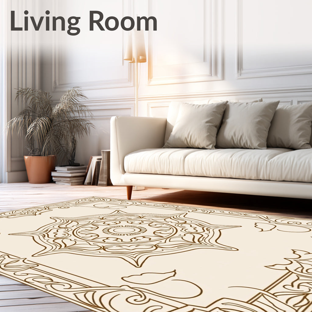 Vintage Neutral Lotus Medallion Rug