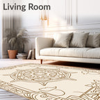 Vintage Neutral Lotus Medallion Rug