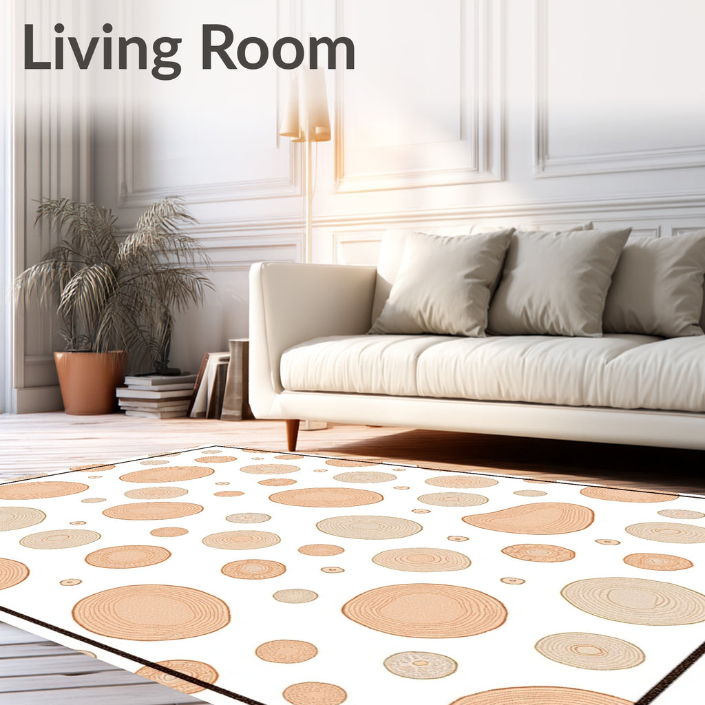 Wood Grain Circles Scatter Rug