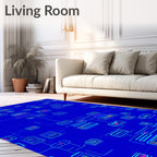 Neon Abstract Circuit Board Rug
