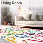 Colorful Alphabet Typography Area Rug