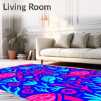Vibrant Coral Sea Turtle Aquatic Scene Rug