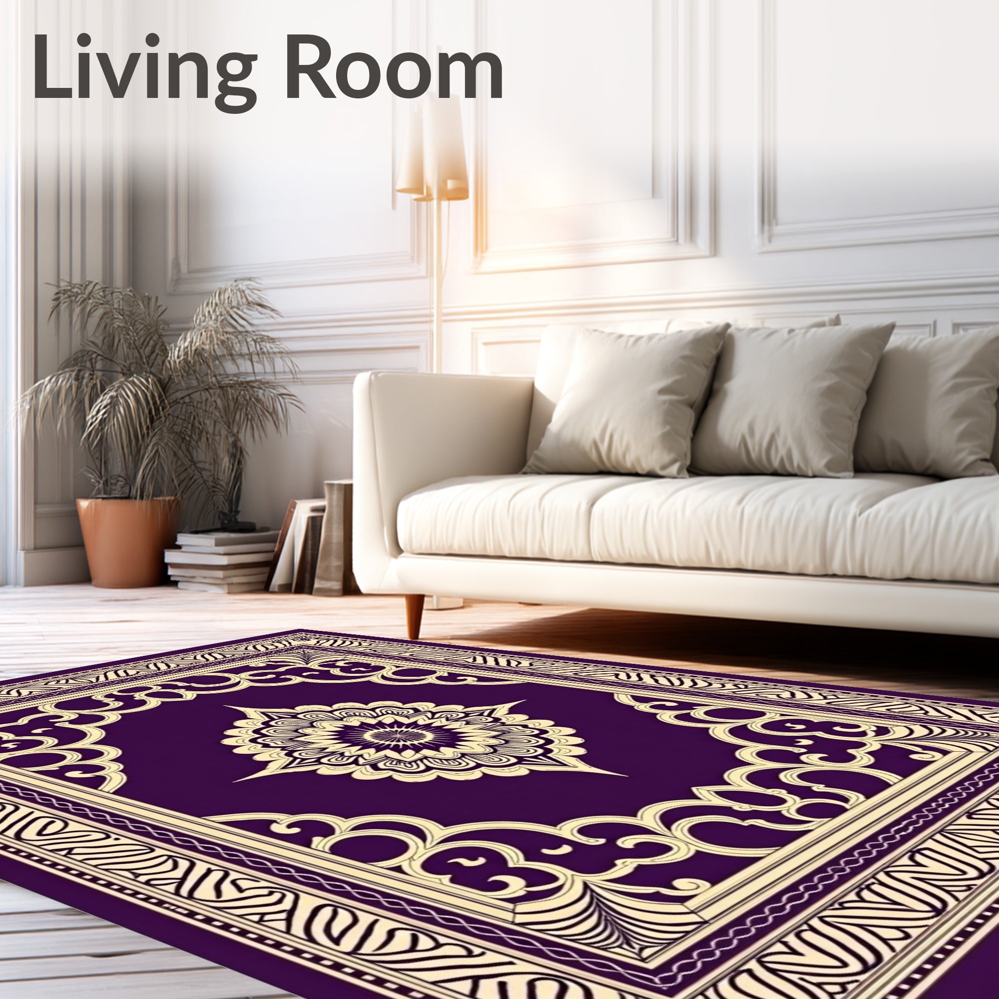 Ornate Plum Mandala Jewel Rug